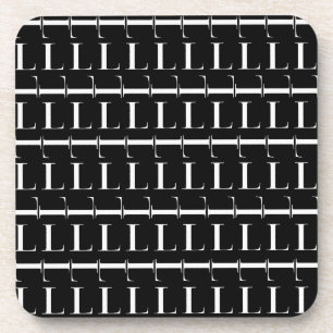 Monogram Initial Letter L, Choose Background Coaster