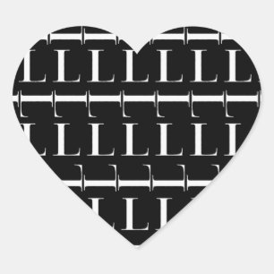 Monogram Initial Letter L Heart Sticker