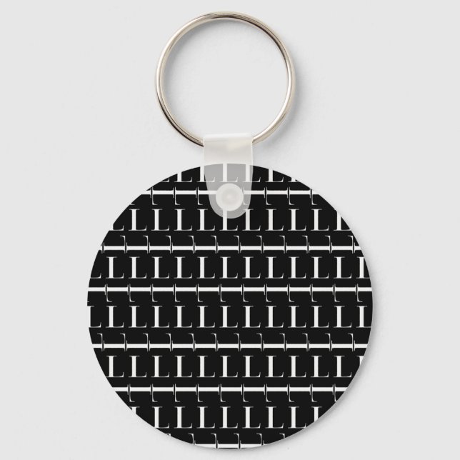 Monogram Initial Letter L Key Ring (Front)