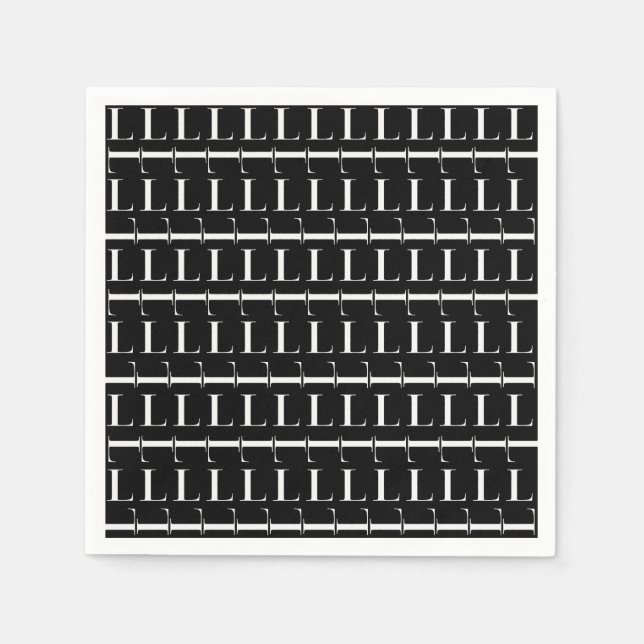 Monogram Initial Letter L Napkin (Front)