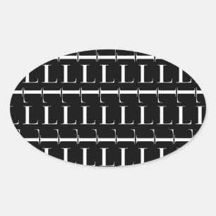 Monogram Initial Letter L Oval Sticker