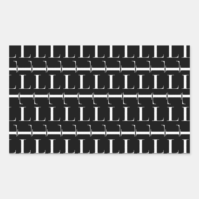 Monogram Initial Letter L Rectangular Sticker (Front)