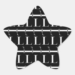 Monogram Initial Letter L Star Sticker