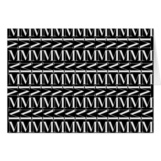 Monogram Initial Letter M (Front Horizontal)