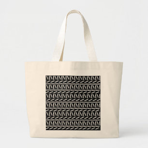 Monogram Initial Letter M, Choose Background Large Tote Bag