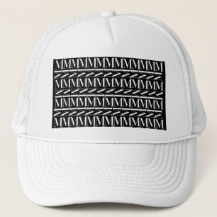 Monogram Initial Letter M, Choose Background Trucker Hat