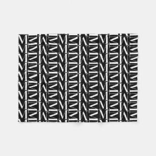 Monogram Initial Letter M Fleece Blanket