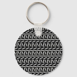 Monogram Initial Letter M Key Ring
