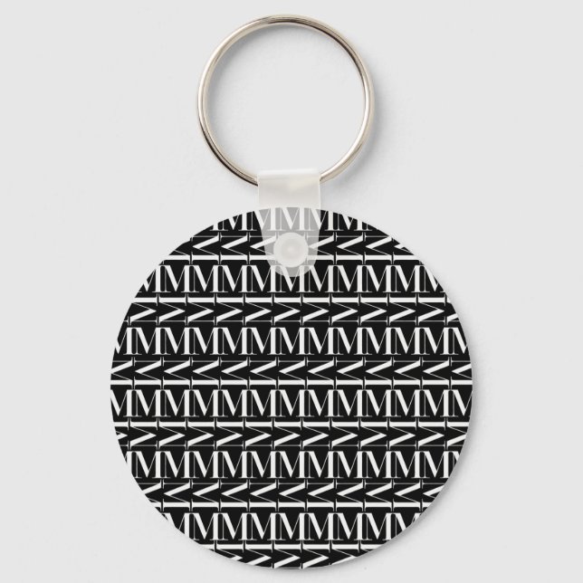 Monogram Initial Letter M Key Ring (Front)