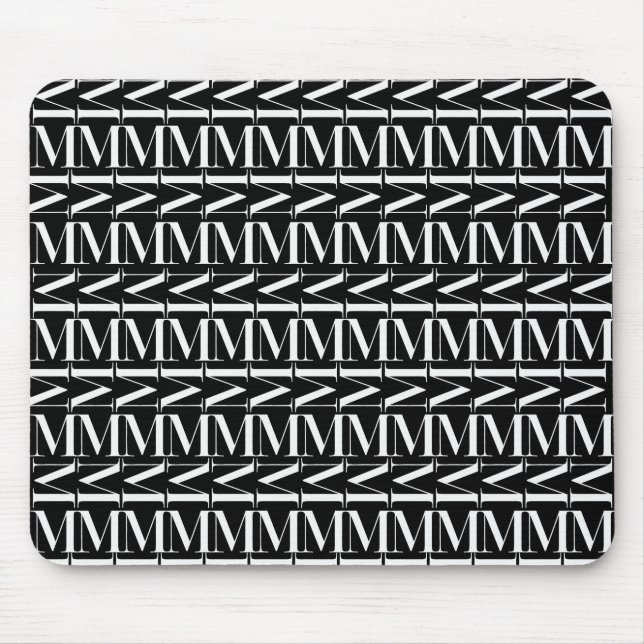 Monogram Initial Letter M Mouse Mat (Front)
