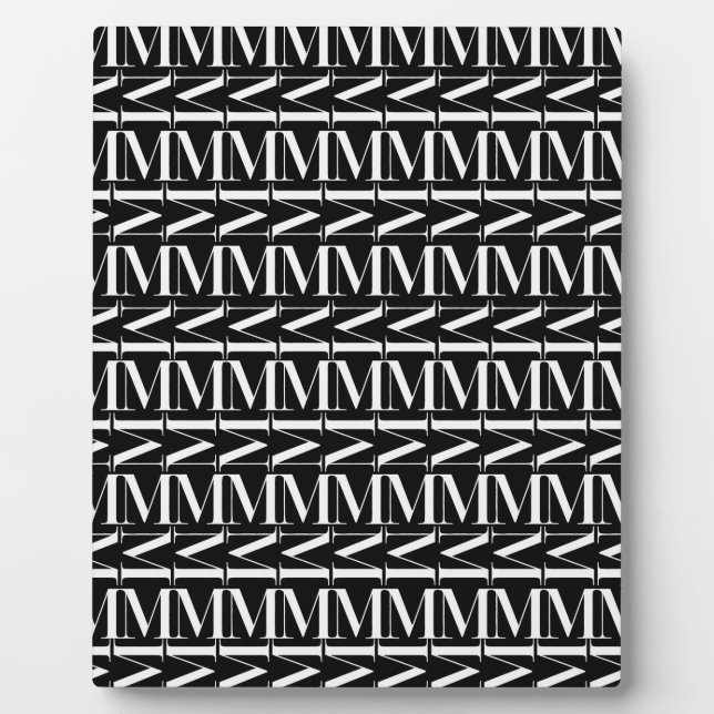 Monogram Initial Letter M Plaque (Front)