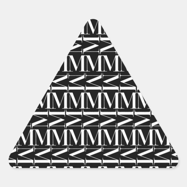 Monogram Initial Letter M Triangle Sticker (Front)