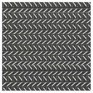 Monogram Initial Letter N Fabric