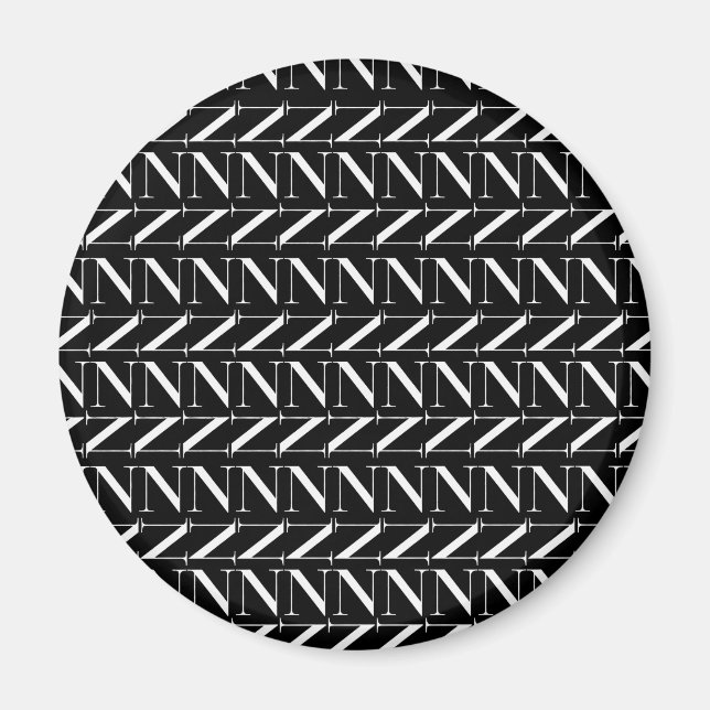 Monogram Initial Letter N Magnet (Front)