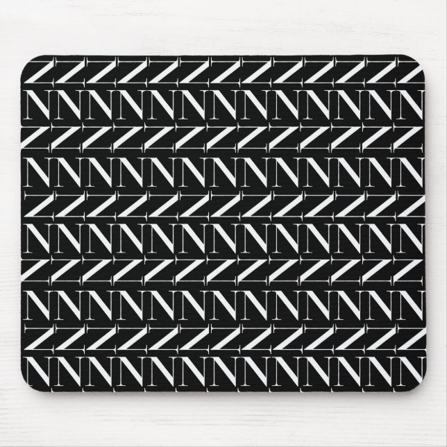 Monogram Initial Letter N Mouse Mat (Front)