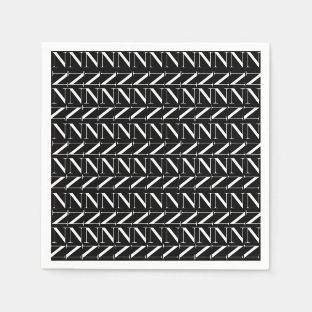 Monogram Initial Letter N Napkin (Front)