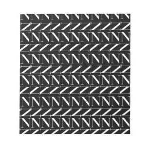 Monogram Initial Letter N Notepad