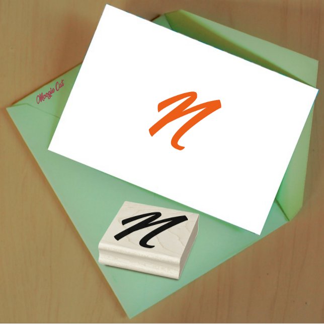 Monogram Initial Letter N Rubber Stamp (Creator Uploaded)