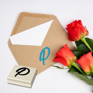 Monogram Initial Letter P Rubber Stamp