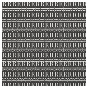 Monogram Initial Letter R, Choose Background Fabric