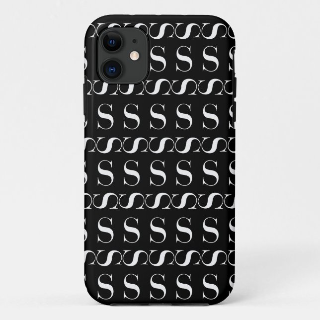 Monogram Initial Letter S Case-Mate iPhone Case (Back)
