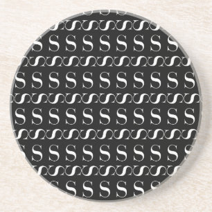 Monogram Initial Letter S, Choose Background Color Coaster