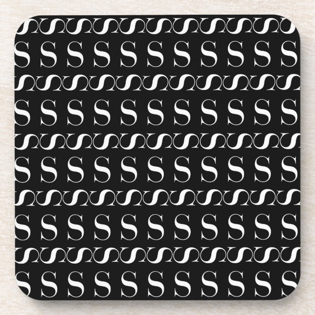 Monogram Initial Letter S Coaster (Front)