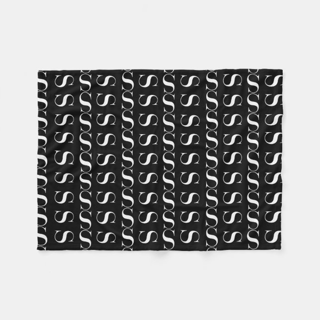 Monogram Initial Letter S Fleece Blanket (Front (Horizontal))
