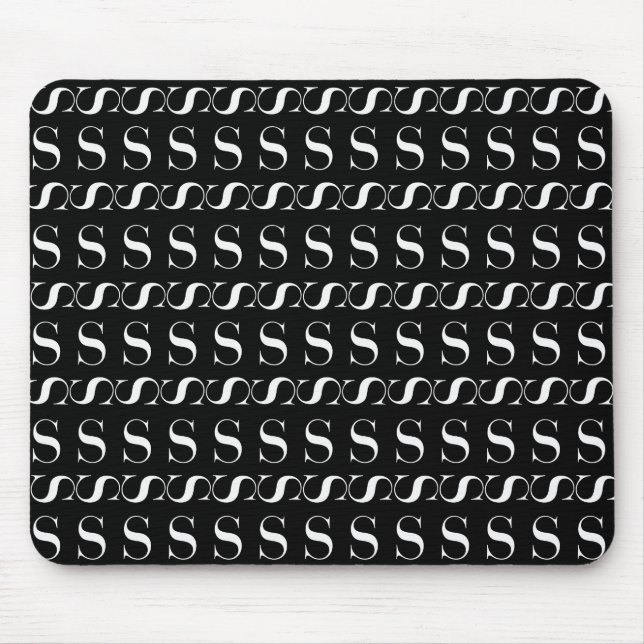 Monogram Initial Letter S Mouse Mat (Front)