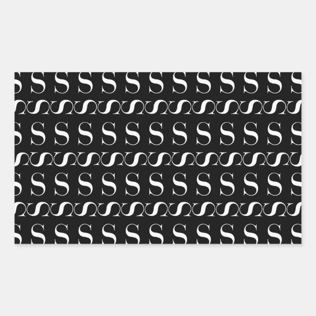 Monogram Initial Letter S Rectangular Sticker (Front)