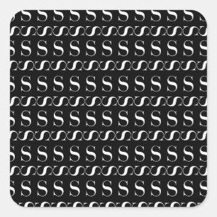 Monogram Initial Letter S Square Sticker