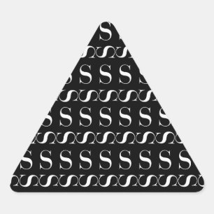 Monogram Initial Letter S Triangle Sticker