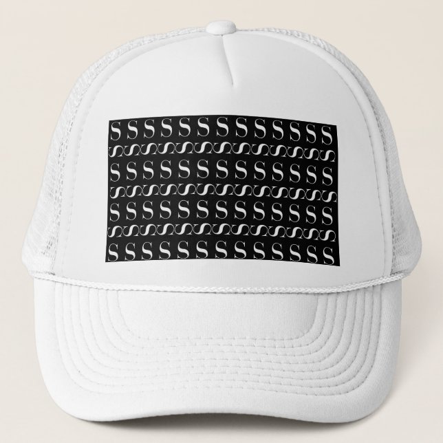 Monogram Initial Letter S Trucker Hat (Front)