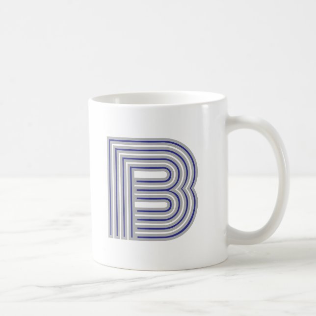 Monogram Initial Letter Simple Minimal Modern Coffee Mug (Right)