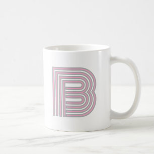Monogram Initial Letter Simple Minimal Modern Pink Coffee Mug