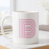 Monogram Initial Letter Simple Minimal Modern Pink