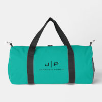 Monogram Initial Letter Teal Custom Template