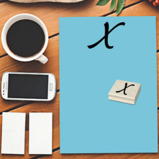 Monogram Initial Letter X Rubber Stamp