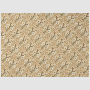 Monogram Initial Letter Y Vintage Daisy Drawing Tissue Paper