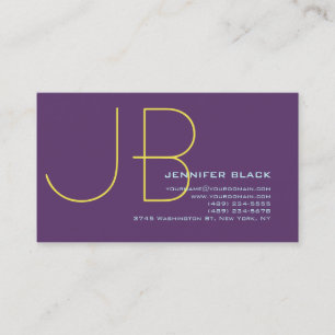 Monogram Initial Letters Indigo Minimalist Modern Business Card