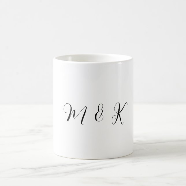 Monogram Initial Letters Wedding Gift Party Favor Coffee Mug (Center)