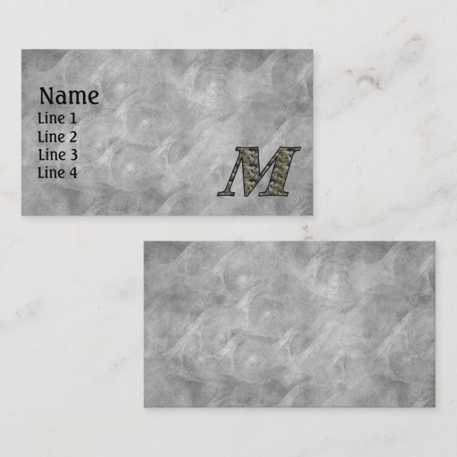 Monogram Initial M Hydrangea Flowers Business Card (Front/Back)