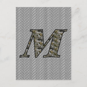Monogram Initial M Hydrangea Flowers Postcard