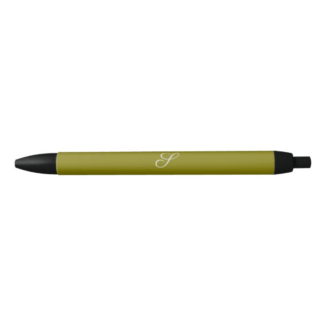 Monogram initial minimalist sage green  black ink pen (Front)