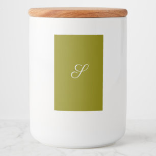 Monogram initial minimalist sage green  food label