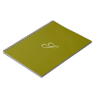 Monogram initial minimalist sage green notebook
