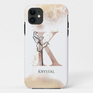 Monogram Initial Modern Letter K Boho Personalised iPhone 11 Case