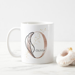 Monogram Initial Modern Letter O Boho Personalised Coffee Mug