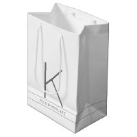 Monogram Initial Modern Simple White Name