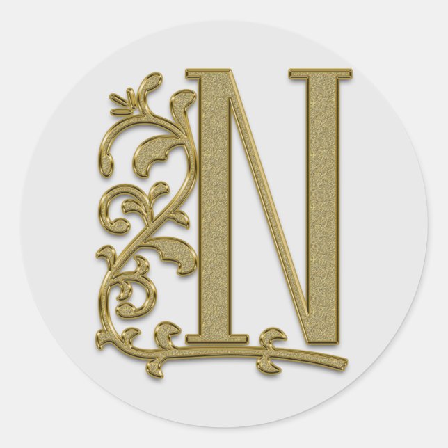 monogram initial N stickers (Front)